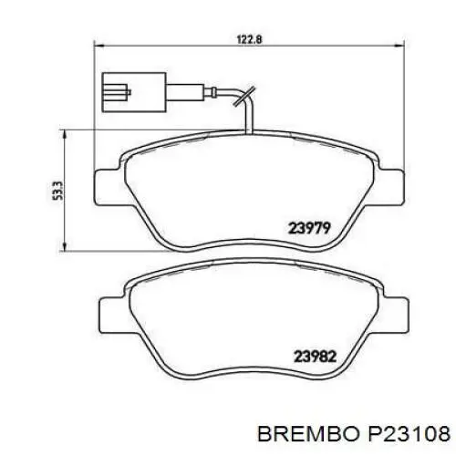 P23108 Brembo pastillas de freno delanteras