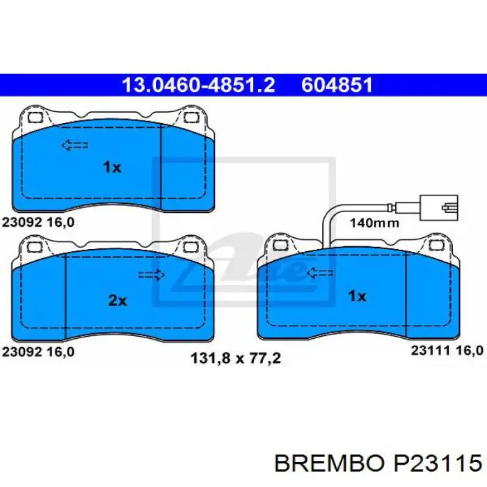 P 23 115 Brembo pastillas de freno delanteras