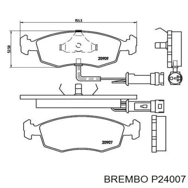 P24007 Brembo pastillas de freno delanteras