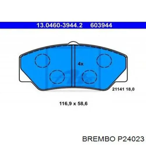 P24023 Brembo pastillas de freno delanteras