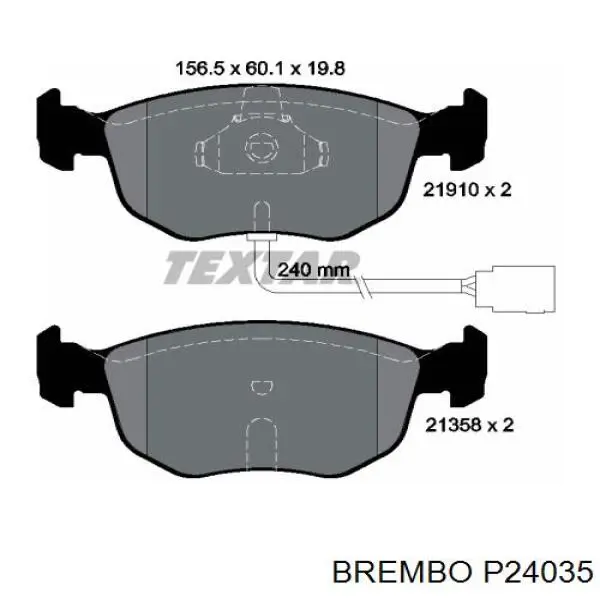 P24035 Brembo pastillas de freno delanteras