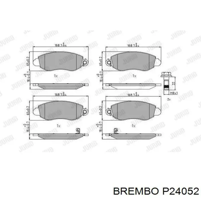 P 24 052 Brembo pastillas de freno delanteras