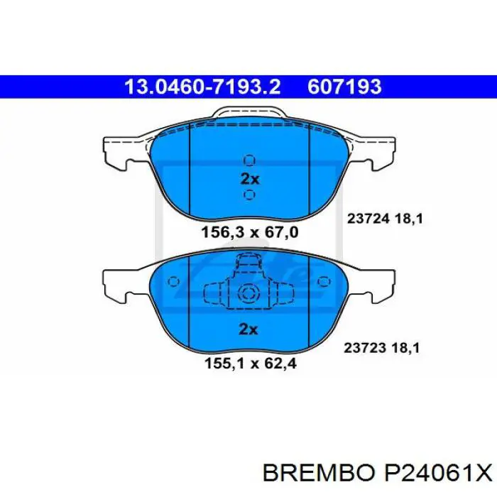 P24061X Brembo pastillas de freno delanteras