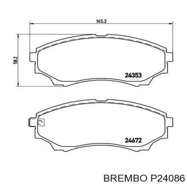 P24086 Brembo pastillas de freno delanteras