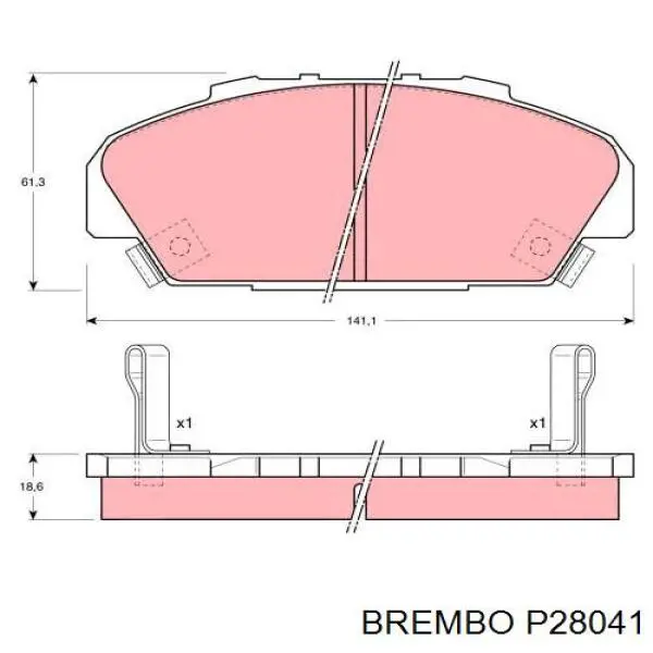 P28041 Brembo pastillas de freno delanteras