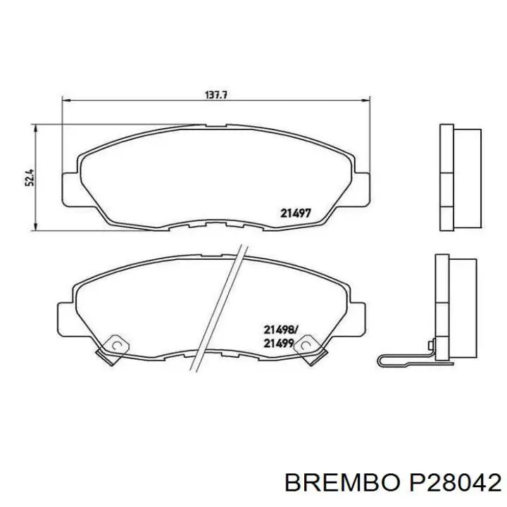 P28042 Brembo pastillas de freno delanteras