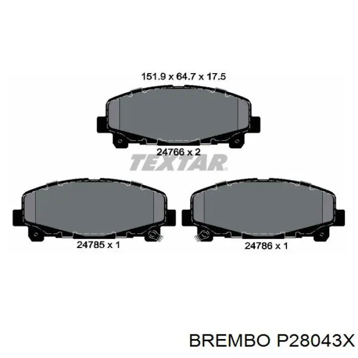 P28043X Brembo pastillas de freno delanteras