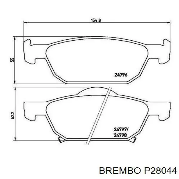 P28044 Brembo pastillas de freno delanteras