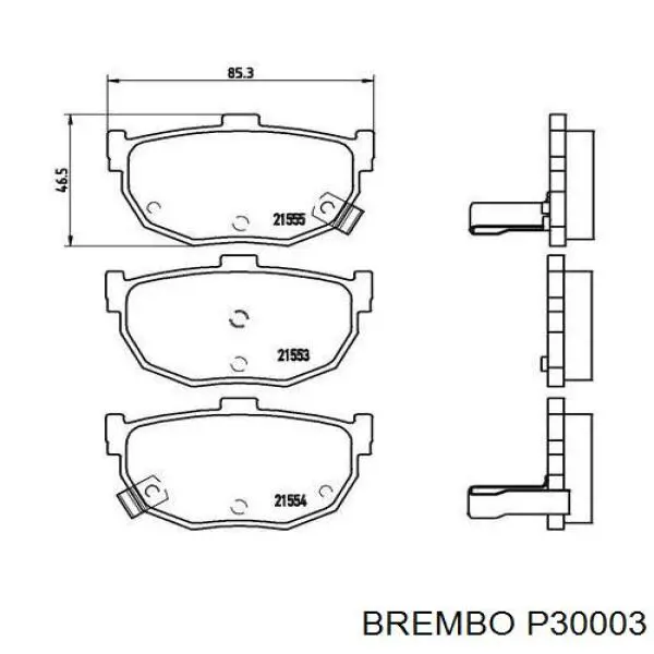 P30003 Brembo pastillas de freno traseras