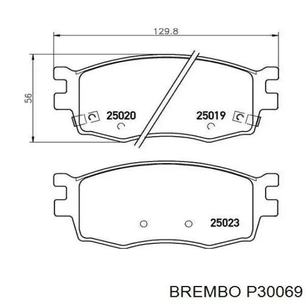 P30069 Brembo pastillas de freno delanteras