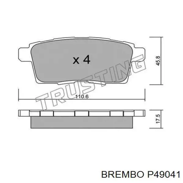 P49041 Brembo pastillas de freno traseras