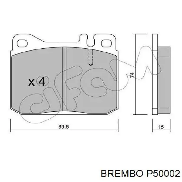 P50002 Brembo pastillas de freno delanteras