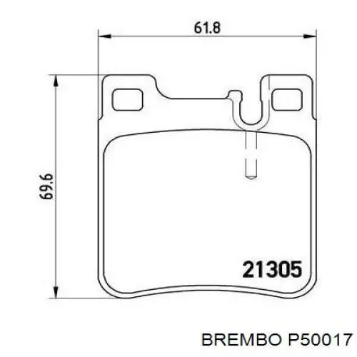 P50017 Brembo pastillas de freno traseras