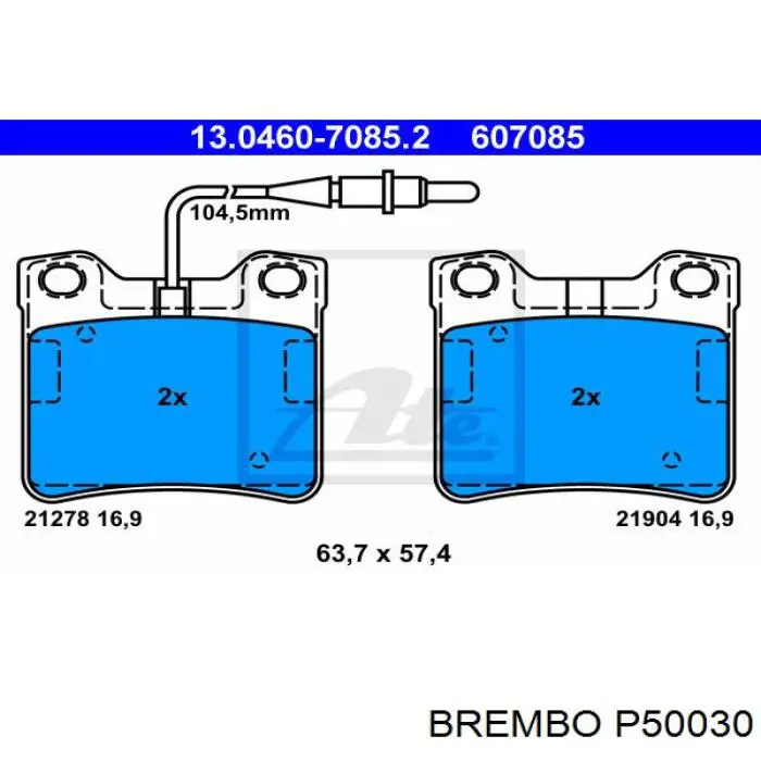 P50030 Brembo pastillas de freno traseras