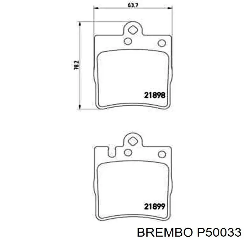 P50033 Brembo pastillas de freno traseras