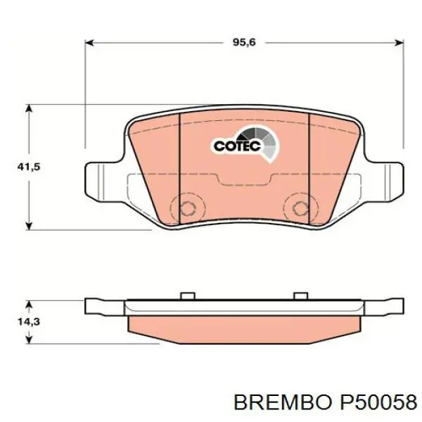 P50058 Brembo pastillas de freno traseras