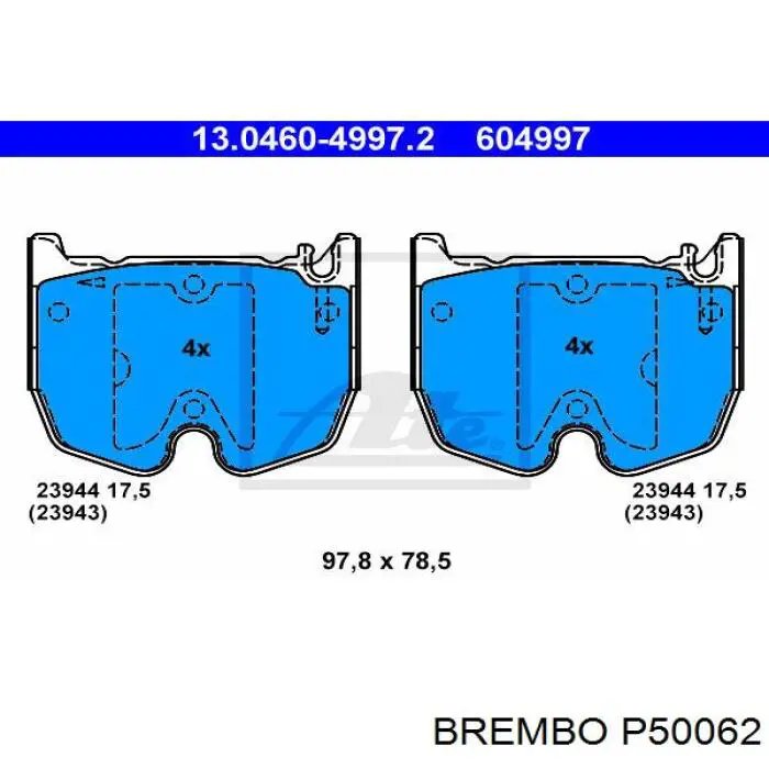 P50062 Brembo pastillas de freno delanteras