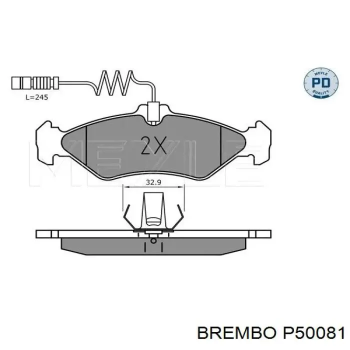 P50081 Brembo pastillas de freno traseras