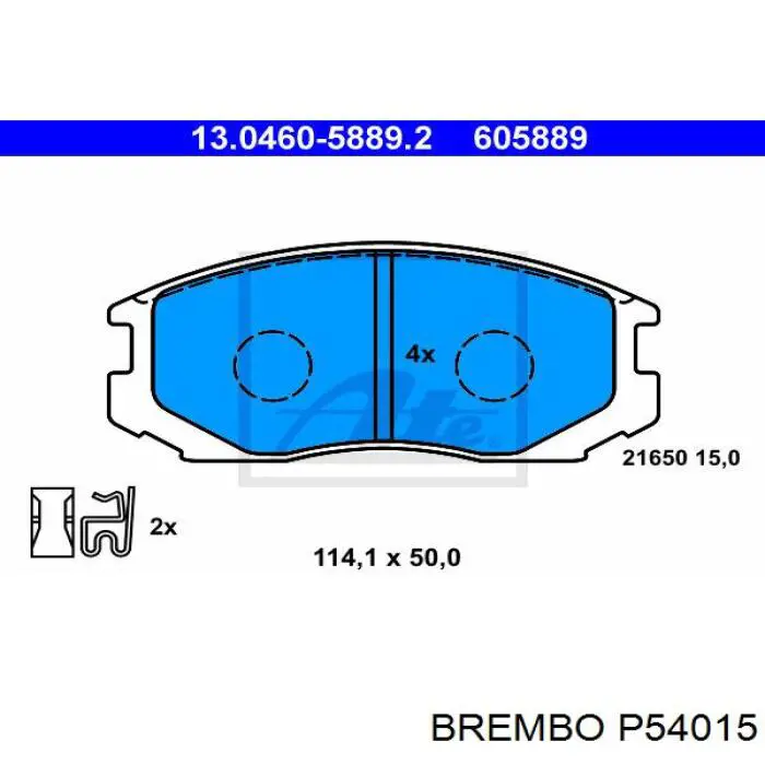 P54 015 Brembo pastillas de freno delanteras