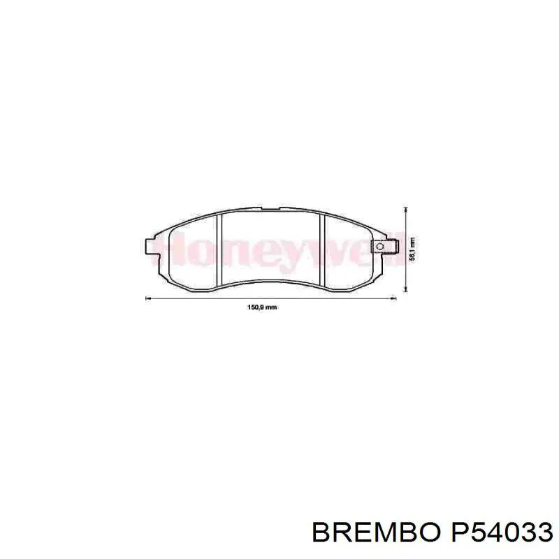 P54 033 Brembo pastillas de freno delanteras