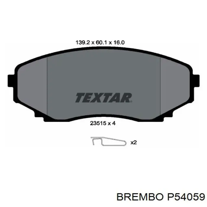 P54059 Brembo pastillas de freno delanteras