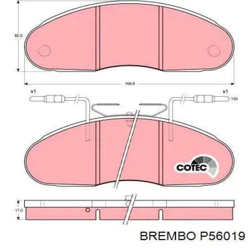 P 56 019 Brembo pastillas de freno delanteras