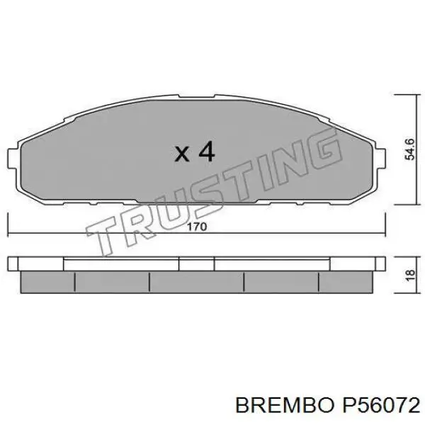 P56072 Brembo pastillas de freno delanteras