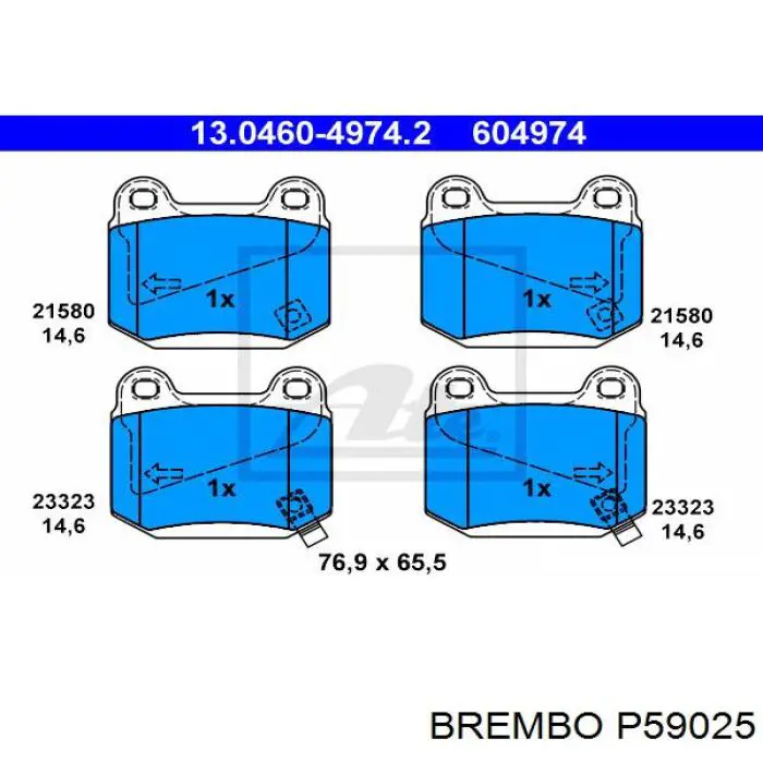 P 59 025 Brembo pastillas de freno delanteras