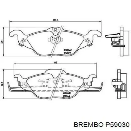 P59030 Brembo pastillas de freno delanteras