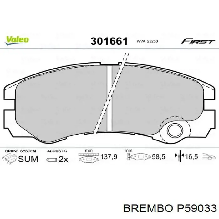 P59033 Brembo pastillas de freno delanteras