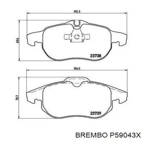 P59043X Brembo pastillas de freno delanteras