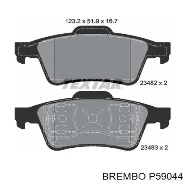 P59044 Brembo pastillas de freno traseras