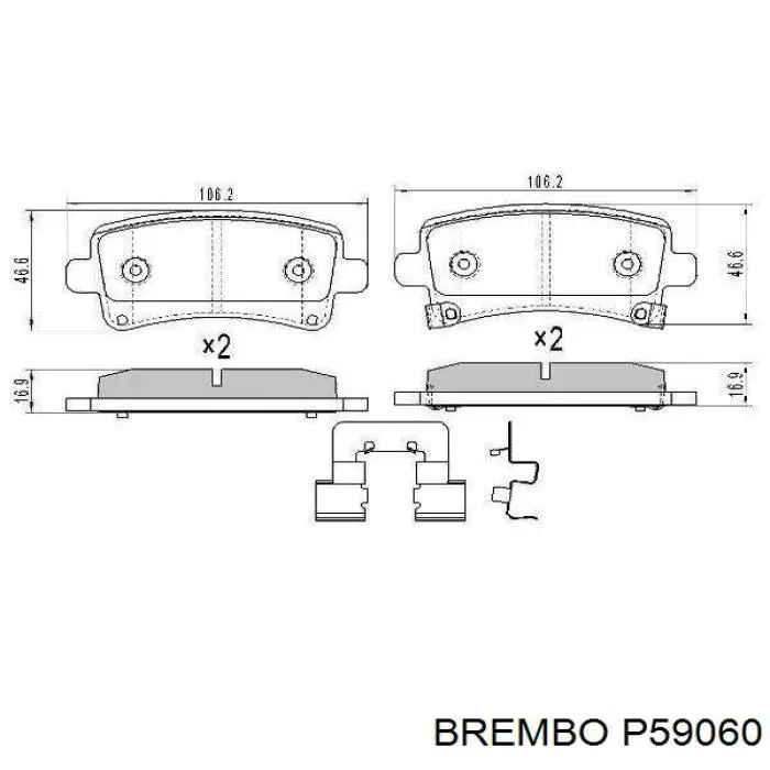 P59060 Brembo pastillas de freno traseras