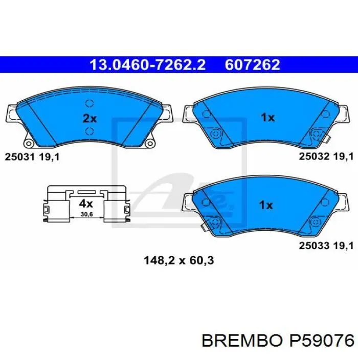 P 59 076 Brembo pastillas de freno delanteras