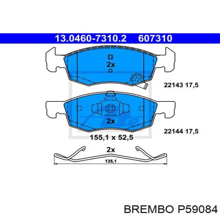 P 59 084 Brembo pastillas de freno delanteras