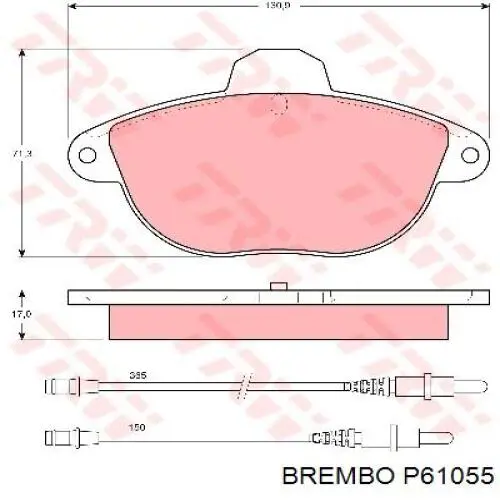 P61055 Brembo pastillas de freno delanteras