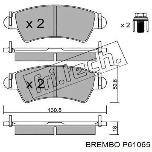 P 61 065 Brembo pastillas de freno delanteras