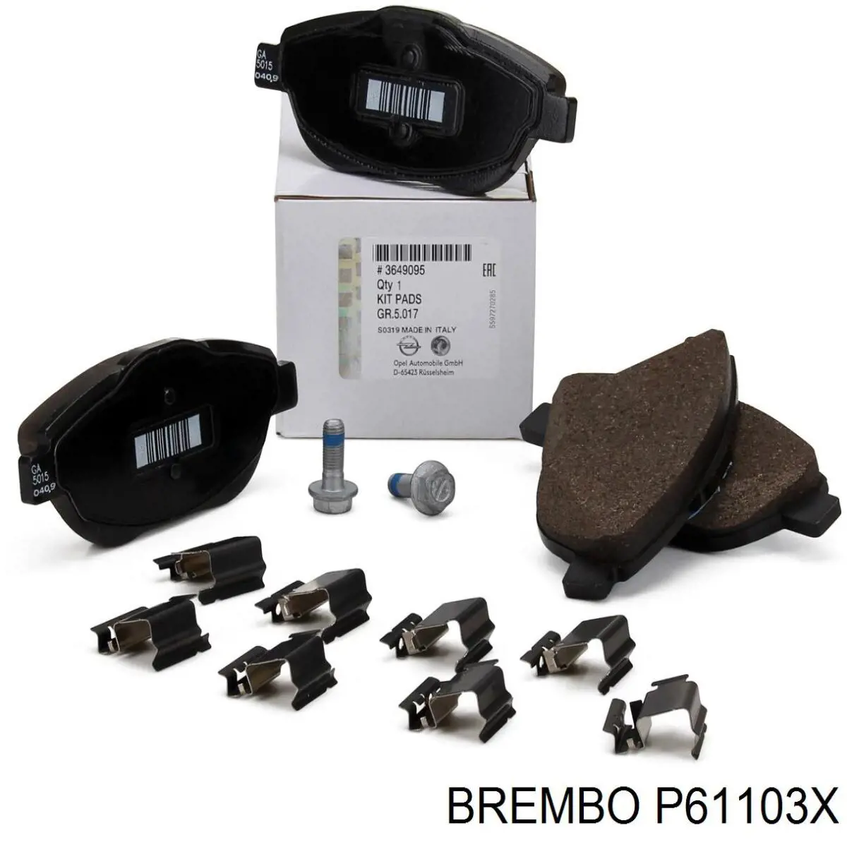 P61103X Brembo pastillas de freno delanteras