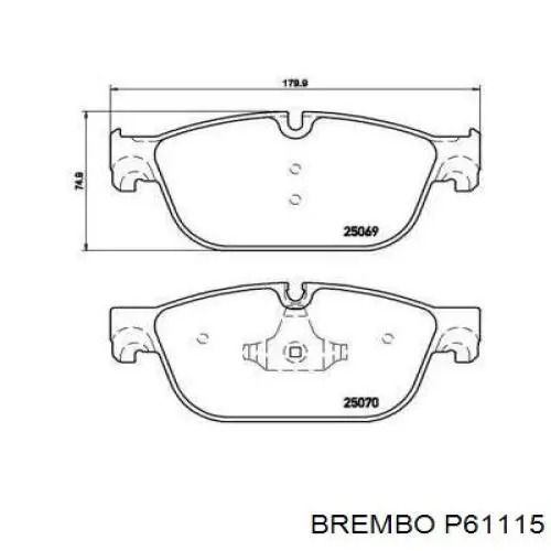 P61115 Brembo pastillas de freno delanteras