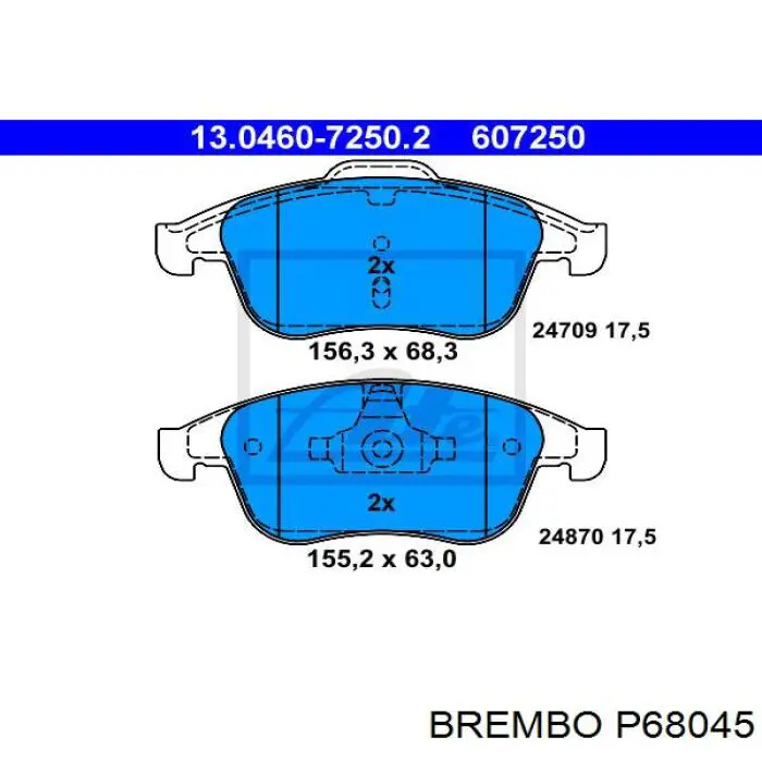 P68045 Brembo pastillas de freno delanteras