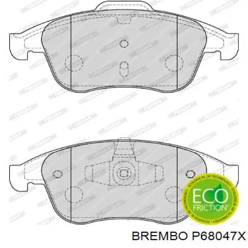 P68047X Brembo pastillas de freno delanteras