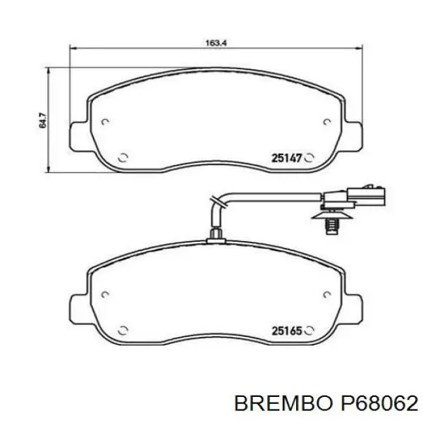 P68062 Brembo pastillas de freno delanteras