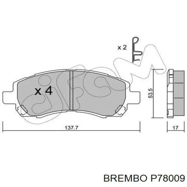 P 78 009 Brembo pastillas de freno delanteras