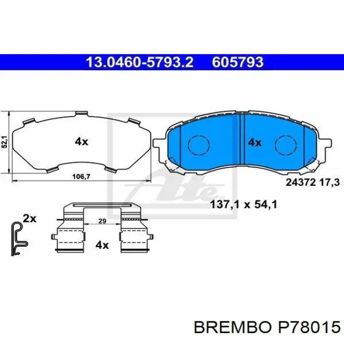 P78015 Brembo pastillas de freno delanteras