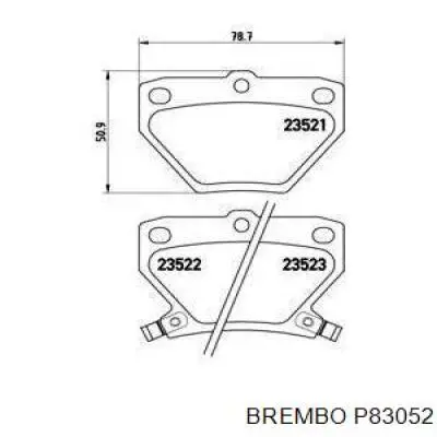 P83052 Brembo pastillas de freno traseras