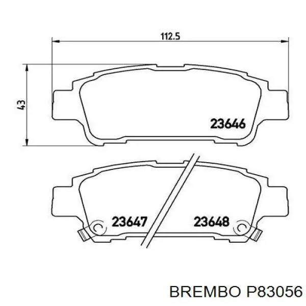 P 83 056 Brembo pastillas de freno traseras