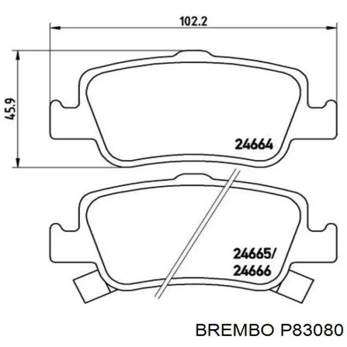 P 83 080 Brembo pastillas de freno traseras