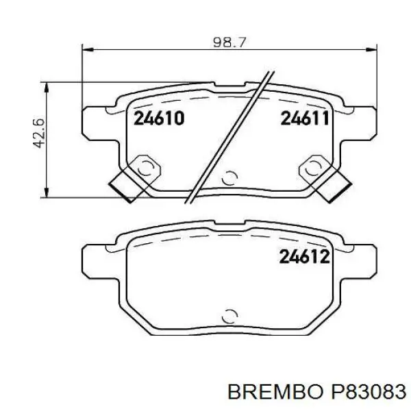 P83083 Brembo pastillas de freno traseras