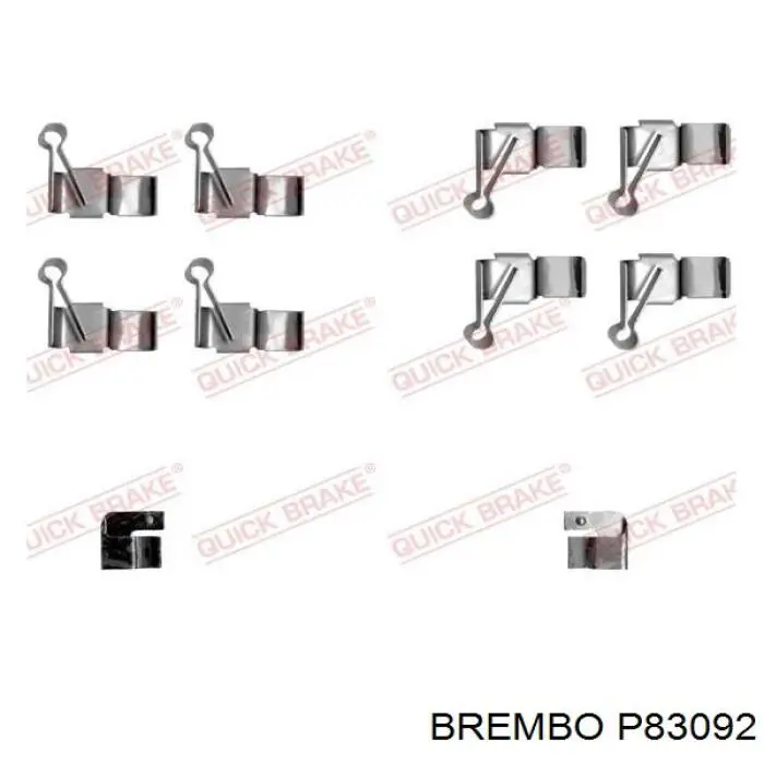 P 83 092 Brembo pastillas de freno delanteras