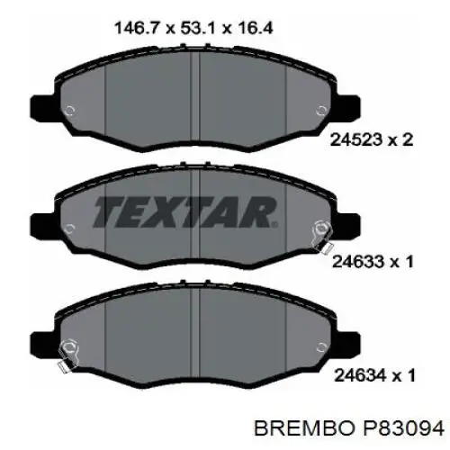 P83094 Brembo pastillas de freno delanteras